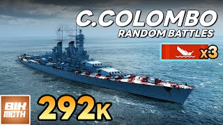 World of Warships: Replay เรือประจัญบาน C.Colombo ยิงจม 3 ลำ