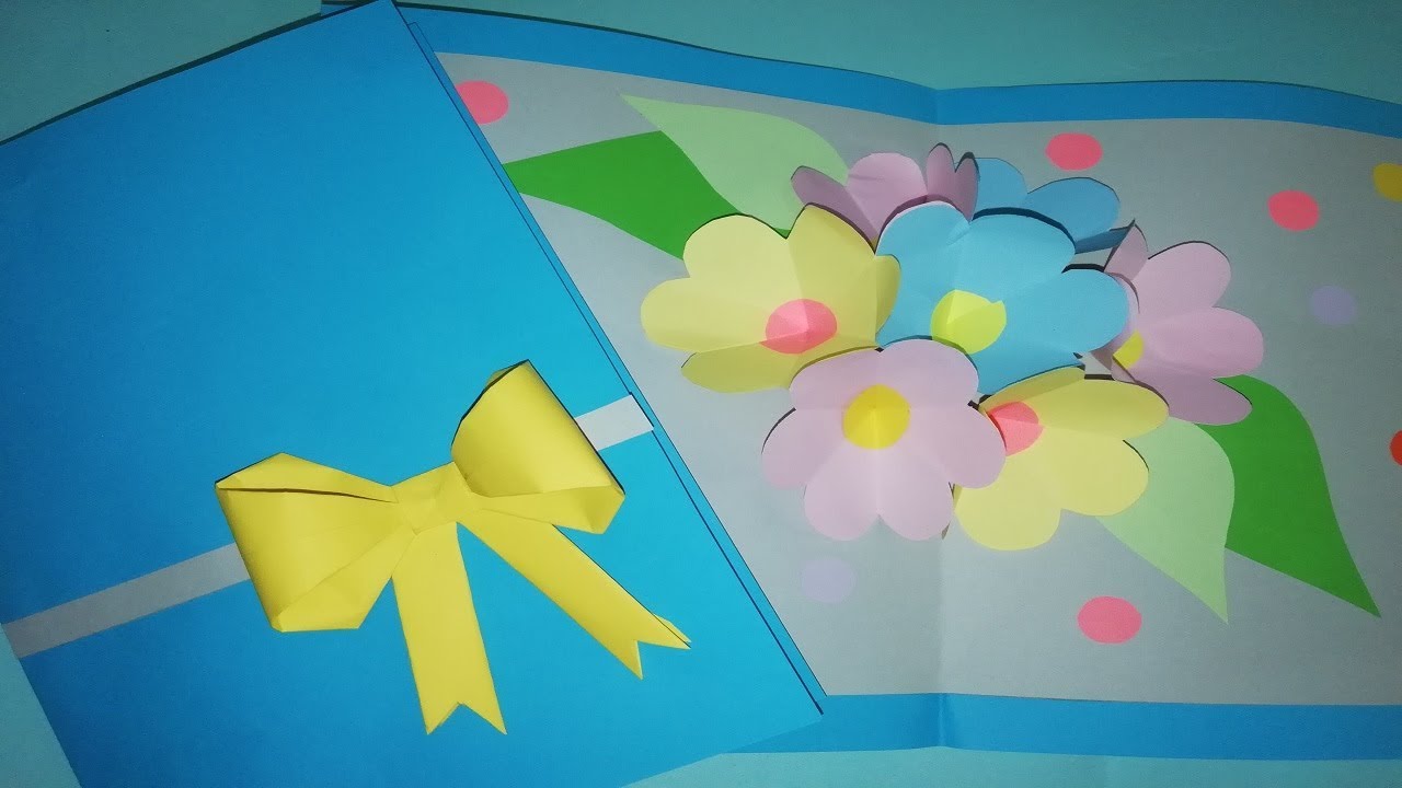 Cara Membuat Pop Up 3d Bunga 3d Dari Kertas Origami Kartu Ucapan 3d Youtube