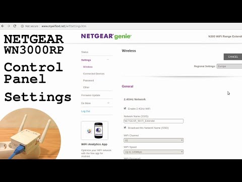 NETGEAR WN3000RP Wi-Fi Extender • Control panel login and settings overview