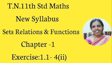 T.N.11th std maths Exercise 1.1-4ii) | Sets, Relations & Functions  |
