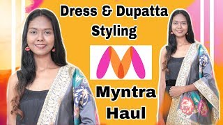 What An Amazing!!😲😲 || MYNTRA Dress And Dupatta Styling ||