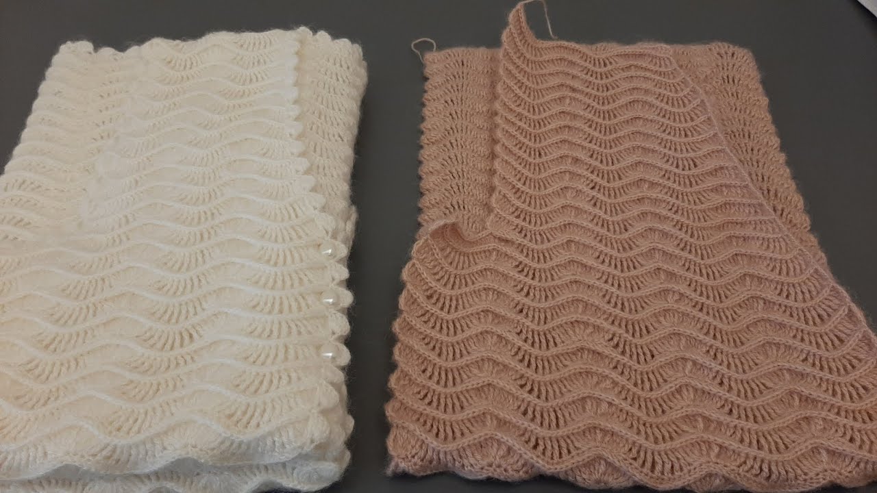 PART3 Tığ İşi  Su Dalgası(Su Yolu) Çeyizlik Yelek Sağ Ön Koltuk Altı Yaka Kesimi