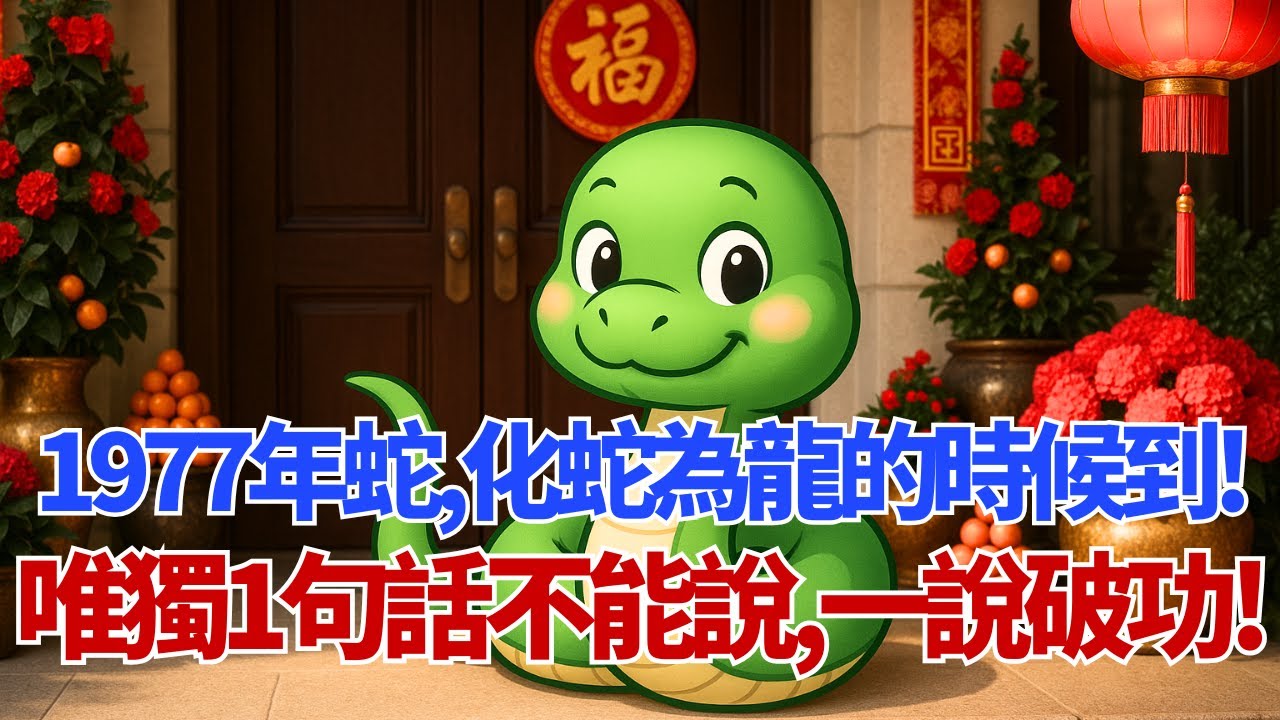 老天有眼！1977年屬蛇人，苦了48年，『化蛇為龍』的時候到了！唯獨『一句話』不能說，一說破功！#1977年屬蛇 #屬蛇 #2025運勢 #本命年 #財運 #事業 #丁巳 #轉運 #犯太歲 #乙巳年
