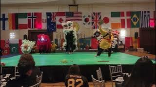 Team Vizzio performs the Lion Dance at the World Cup 2024