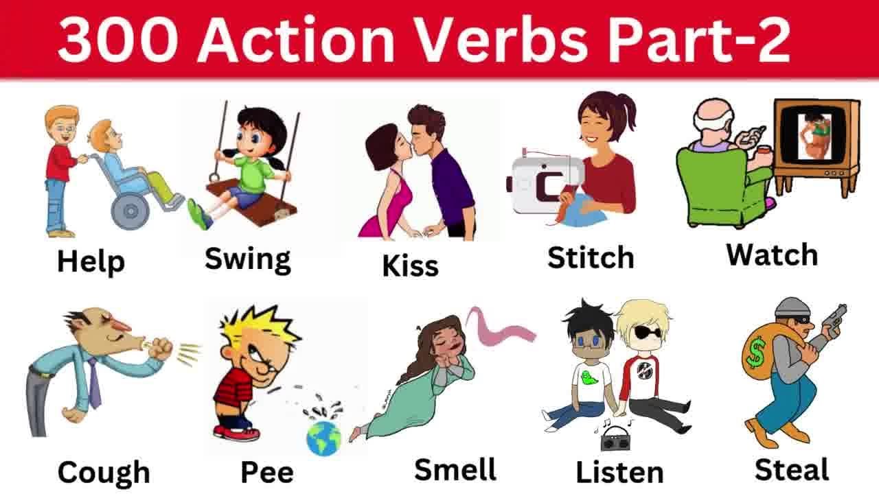 300 Action Verbs | Common Action verbs in English | Part -2 | English ...