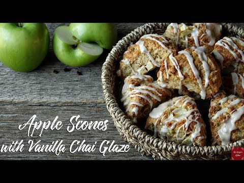 Apple Scones with Vanilla Chai Glaze