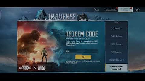 PUBG MOBILE | Traverse Redeem Codes |................