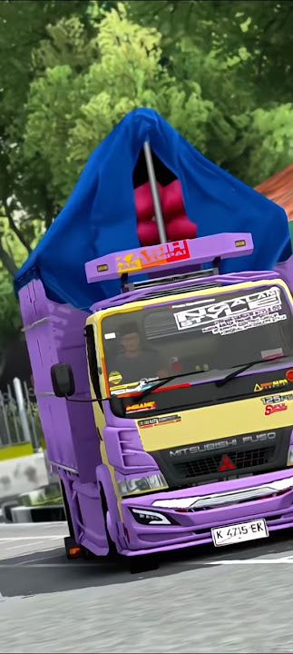 Review mod truck Canter By Muhklas livery#modtruckbuss#modtruksulawesi#modbusjbterbaru yellow purple