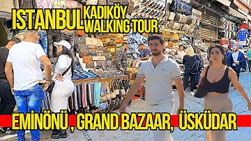 ISTANBUL TURKEY 4K Walking Tour | Explore Eminönü, Galata Bridge, Grand Bazaar & Üsküdar