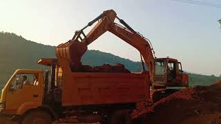  Hyundai Excavator 210 Working on Mountain Cutting3. Tipper Soil Loading | Heavy Machine 