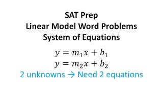 [SAT Prep] Linear Model Word Problems - System of Equations