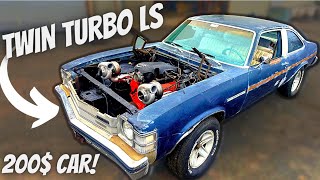 Building A Budget TWIN TURBO 400k Mile LS In Our $200 Junkyard Hot Rod!!