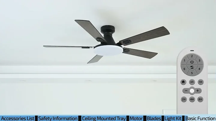How to install addlon Ceiling Fans with Lights, 52 inch Flush Mount Ceiling fan with Remote Control