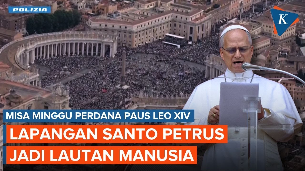 Penampakan Udara Lapangan Santo Petrus Saat Misa Pertama Paus Leo XIV 