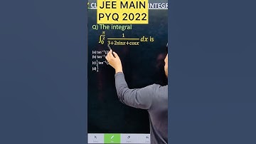 Q) The integral    ∫ (  0 to (𝜋/2))  1/(3+2sin𝑥+cos𝑥) 𝑑𝑥 is  #jeeproblems#maths #jeebatch #jeemains
