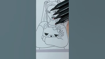 K-pop Demon Huntrix Coloring  #transition #drawing #coloring #rumi #kpop #kpopdemonhunters #shorts