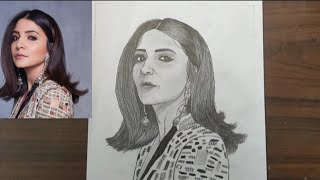 Anushka Sharma portrait sketch : realistic sketch : how to draw : for beginners : Grid method