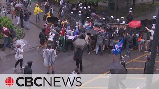 Police arrest 15, use tear gas on crowd as proPalestinian activists occupy McGill building