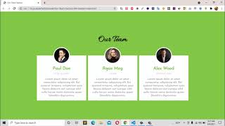 html css team section for website