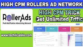 Rollerads High Cpm Ad network Google Adsense Alternative best pop up ads network