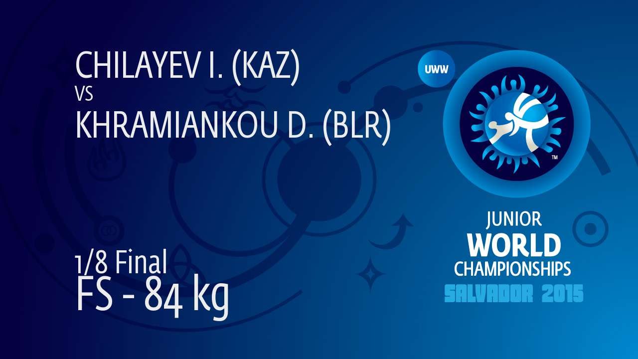 1/8 FS - 84 kg: D. KHRAMIANKOU (BLR) df. I. CHILAYEV (KAZ) by FALL, 8-1