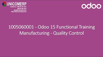 1005060001 - Odoo 15 Functional Training - Manufacturing - Quality Control