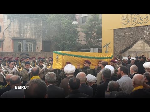 Funeral Held In Lebanon For Hezbollah Chief Of Staff And Two Fighters Killed In Israeli Strike