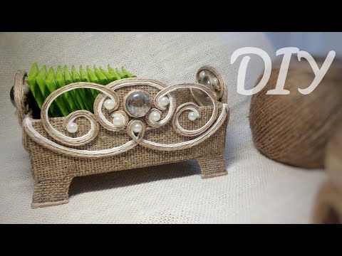 IDEA from JUTE and TEA BOX Before you throw it away, see what you CAN DO (CARDBOARD SACKING)