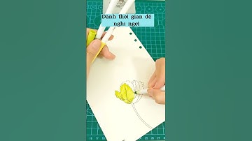 Một màu xanh xanh chấm thêm vàng -  Cây trong rừng - Trang trí sổ - Ý tưởng viết nhật ký #shorts