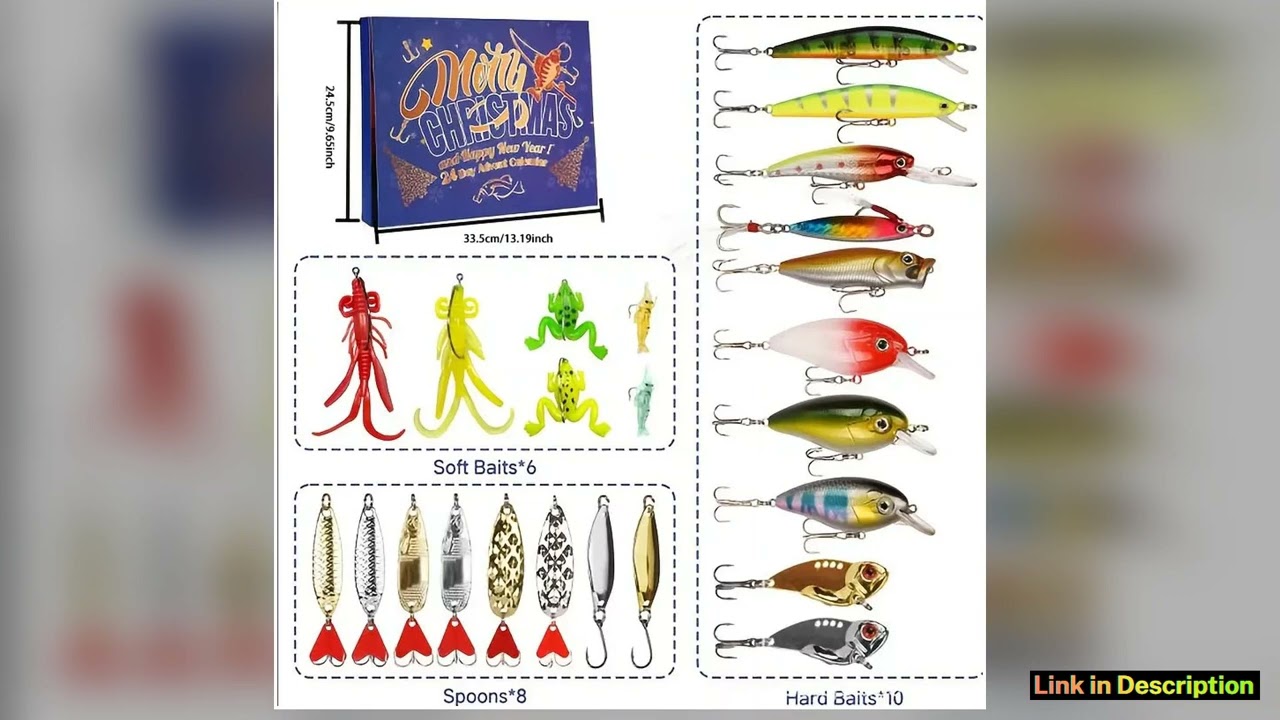 2025 Christmas Countdown Fishing Tackle Set 24 Days Advent Calendar Christmas Surprise Gift for