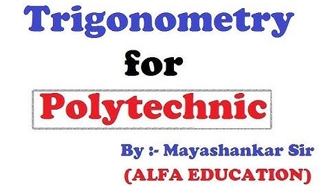 Some Important question from trigonometry for jharkhand&bihar polytechnic entrance exam