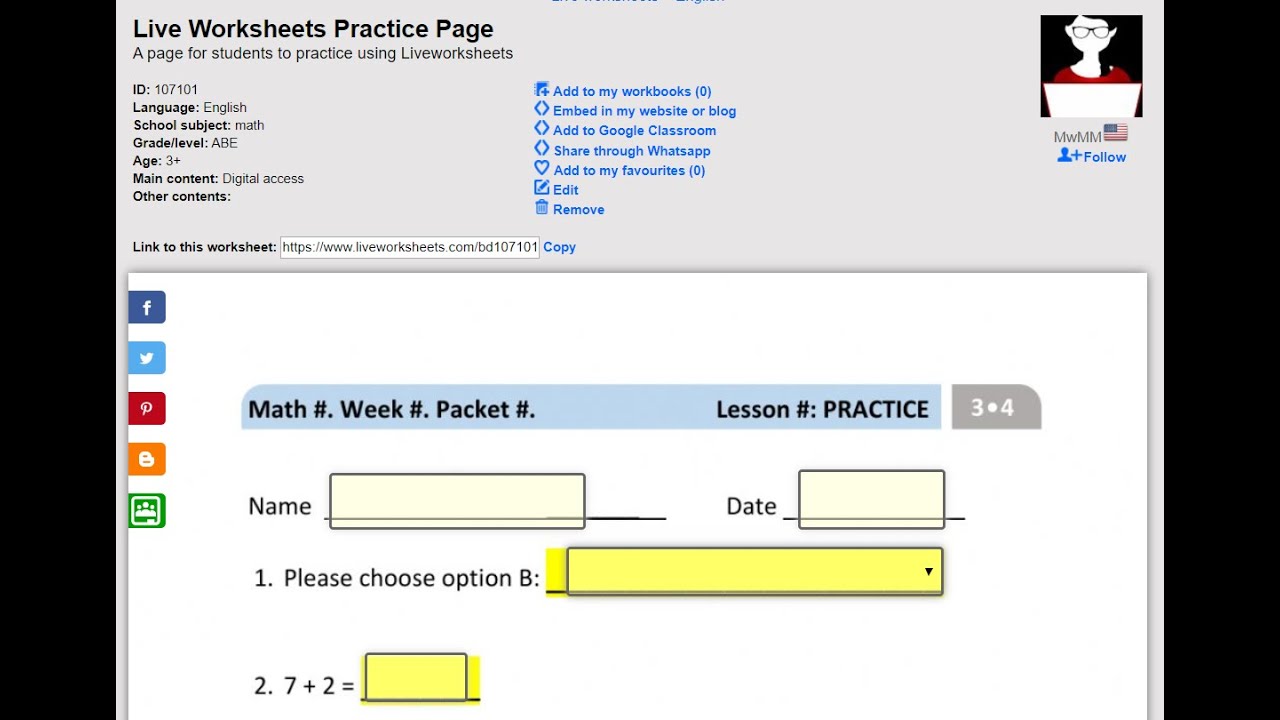 intro to live worksheets youtube