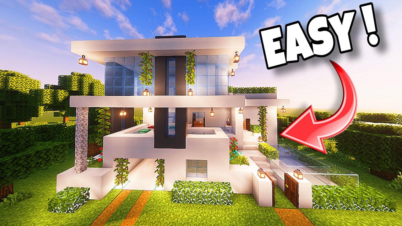 How To Build A Modern House In Minecraft.🏡 ️ [ Phixel ] - YouTube