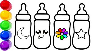 How To Draw Baby Milk Feeding Bottles 🍼 Cute & Easy Baby Milk Feeding Bottles Drawing