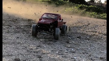 WPL C24 body cut into a weird custom truggy self destructs after crashing