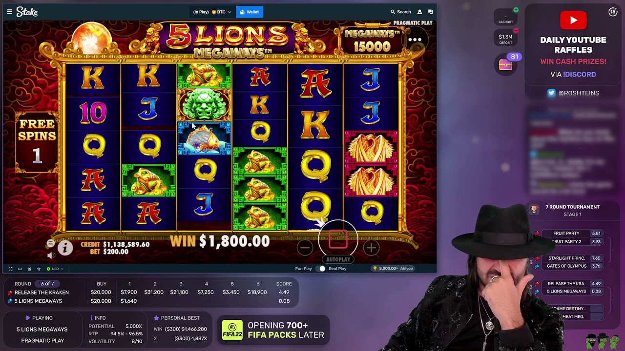 Roshtein 5 Lions Megaway Fantastic last tumble