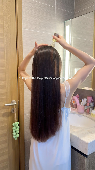my haircare routine🥥 #haircare #hairwash #haircareroutine #cleangirl #fyp #nightroutine  #aesthetic