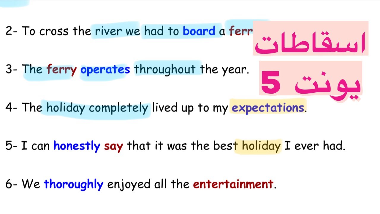 اسقاطات الوحدة الخامسة كاملة ✅ | سادس اعدادي