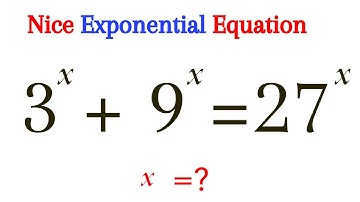 A Nice Exponential Equation I Nice Math Olympiad Challenge