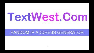 Random IP Address | Online Text Tools Free Generator