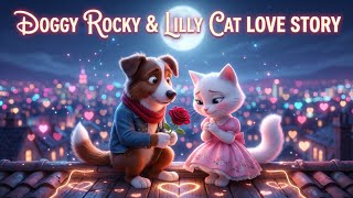 💕 Cute Dog & Cat Love Story | Romantic 3D Cartoon Animation