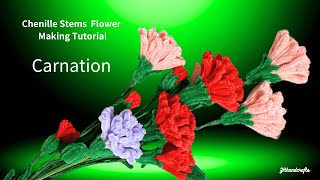 How to make pipe cleaner flower:Carnation/Chenille stems flower making tutorial/Diy mothersday gift