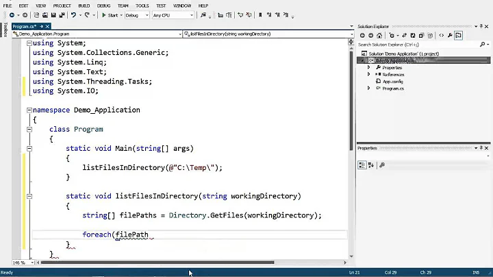 Listing of Files within a Directory using C#