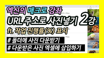 [엑셀이뭐니]매크로- URL주소로 사진넣기 2강 /폴더에 사진 다운받기/저장할 사진의 확장자 추출하기 /이미지 삽입/엑셀 VBA 기초