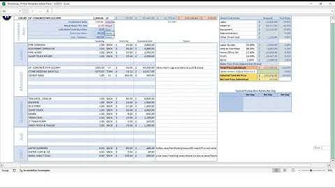 introduction demo for an excel based estimating & bidding spreadsheet application
