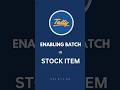 enabling batch in stock items