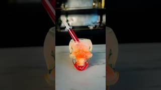 Simple 3 ingredient tequila Halloween cocktail  served in a skull & syringe 💀#drinkrecipes #shorts