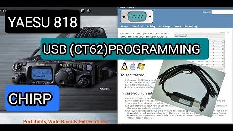 YAESU 818, CHIRP (CT-62 Cable) Programming Memories