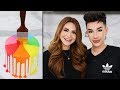 Making a paint drip cake w james charles