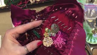 Lets Make A Crazy Quilt Part 121 Embroidered Leaves For Clusters Danceswithpitbulls 